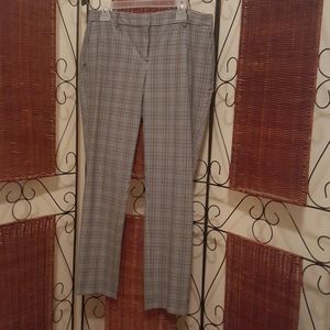 Black and white plaid trouser pants